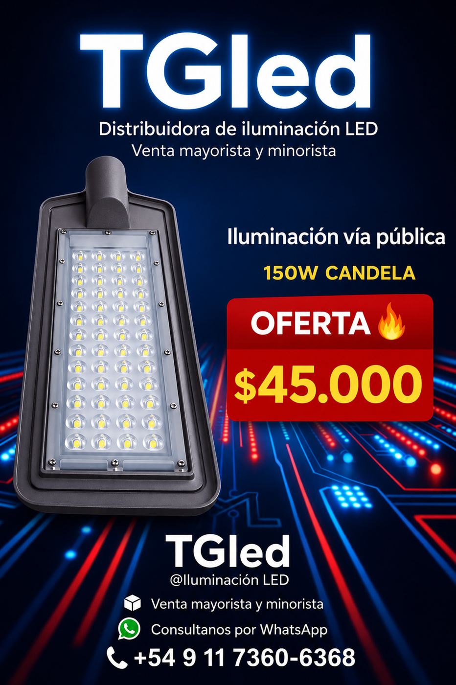 Alumbrado público LED Candela de 150W