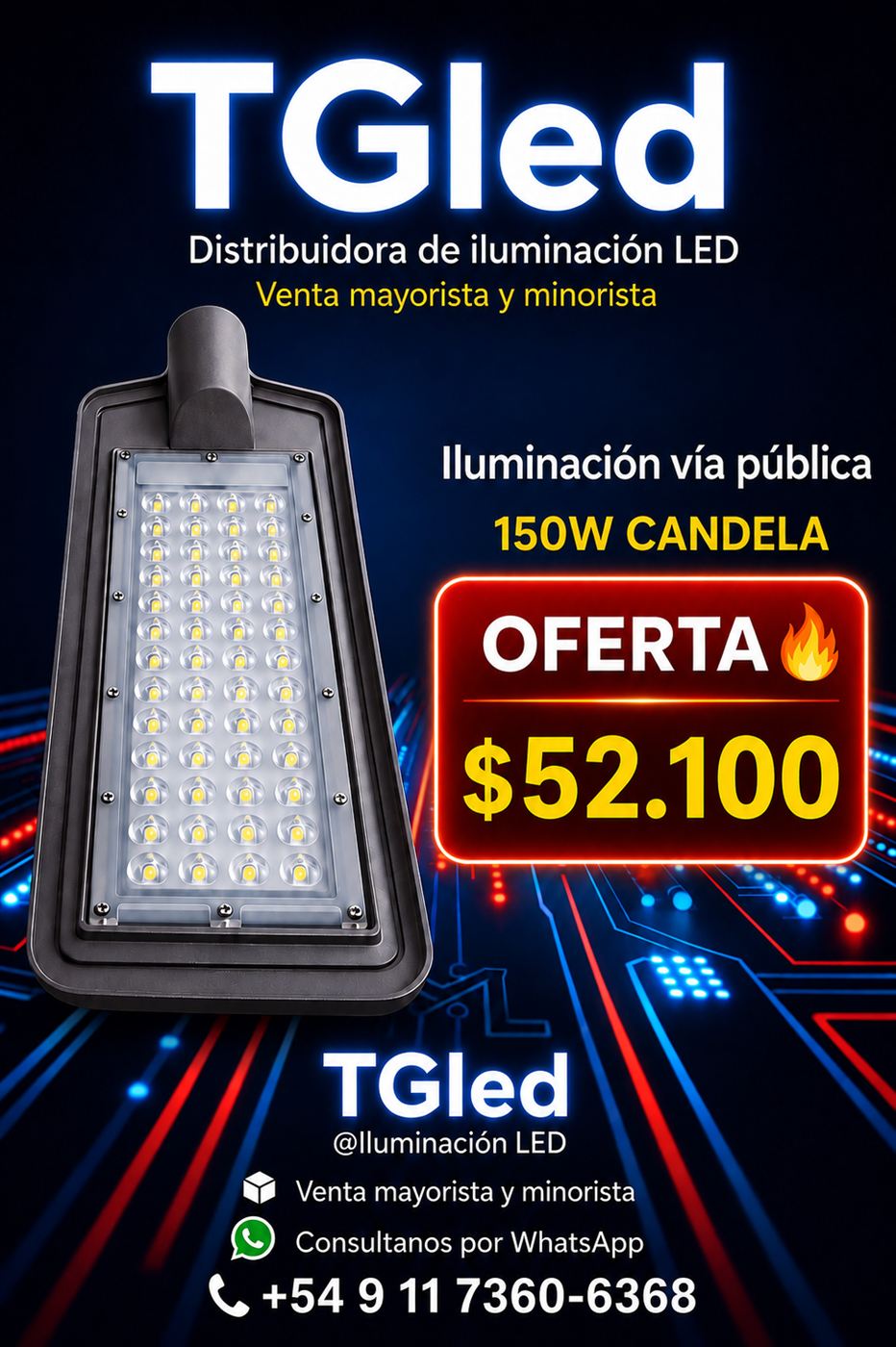 Alumbrado público LED Candela de 150W