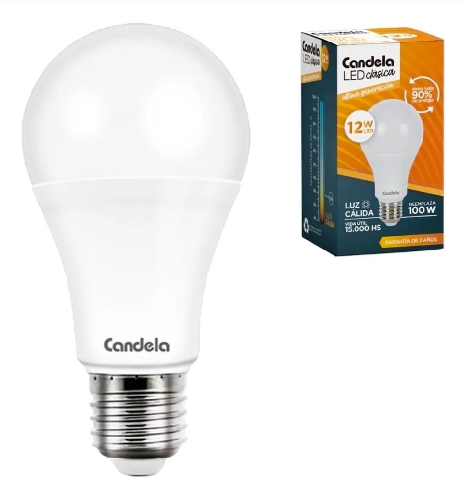 Lámpara bulbo LED Candela de 12W, luz cálida