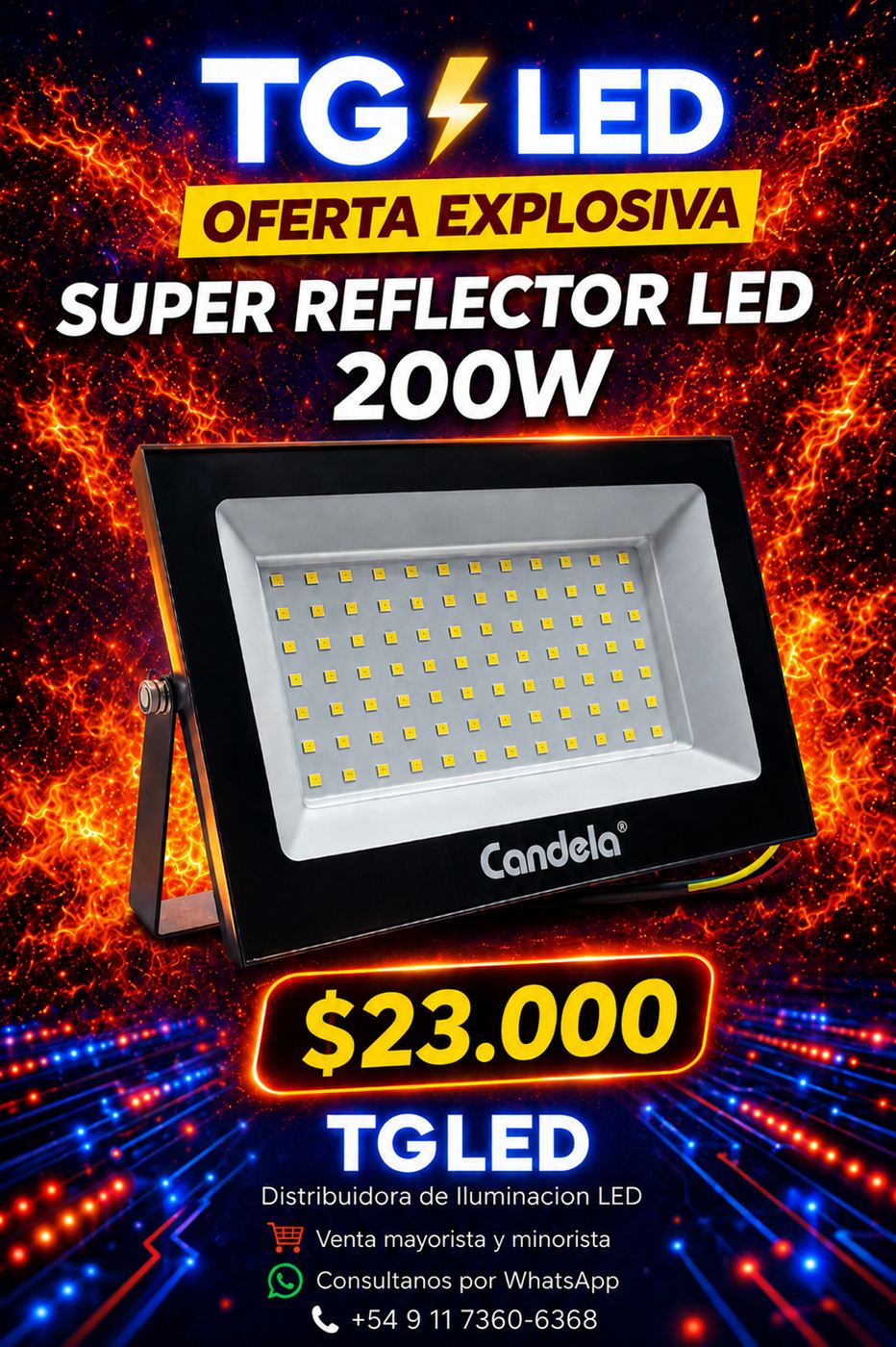 Super reflector LED Candela de 200W
